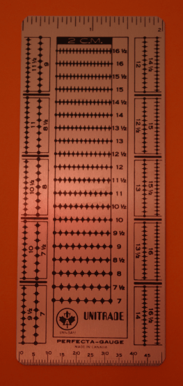 Typical perforation gauge