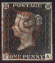 Penny Black with red cross