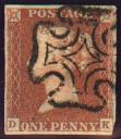 Penny red, croix de malte noire